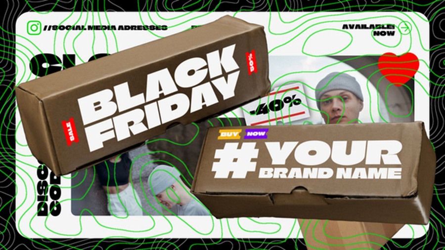 AE模板：复古瓦楞纸板箱购物节产品促销视频短片 , sucaiwan.com