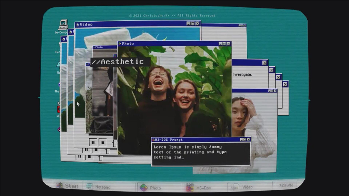 AE/PR模板:复古老式WIN95经典旧计算机操作系统弹窗蓝屏像素艺术开场片头 , 第1张-素材湾丨精选海外优质设计素材资源 AE/PR模板:复古老式WIN95经典旧计算机操作系统弹窗蓝屏像素艺术开场片头 , sucaiwan.com