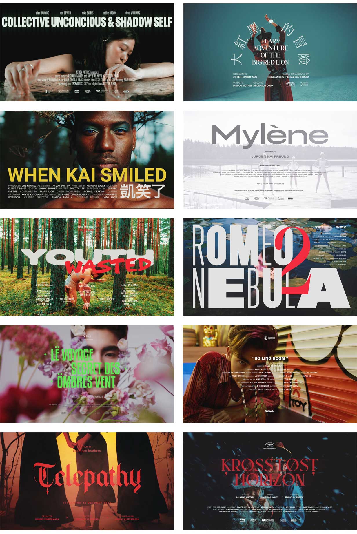 52个复古细腻电影美学故事感创意动态视觉海报封面标题动画AE/PR模板 Cinematic Titles 影视音频 sucaiwan.com