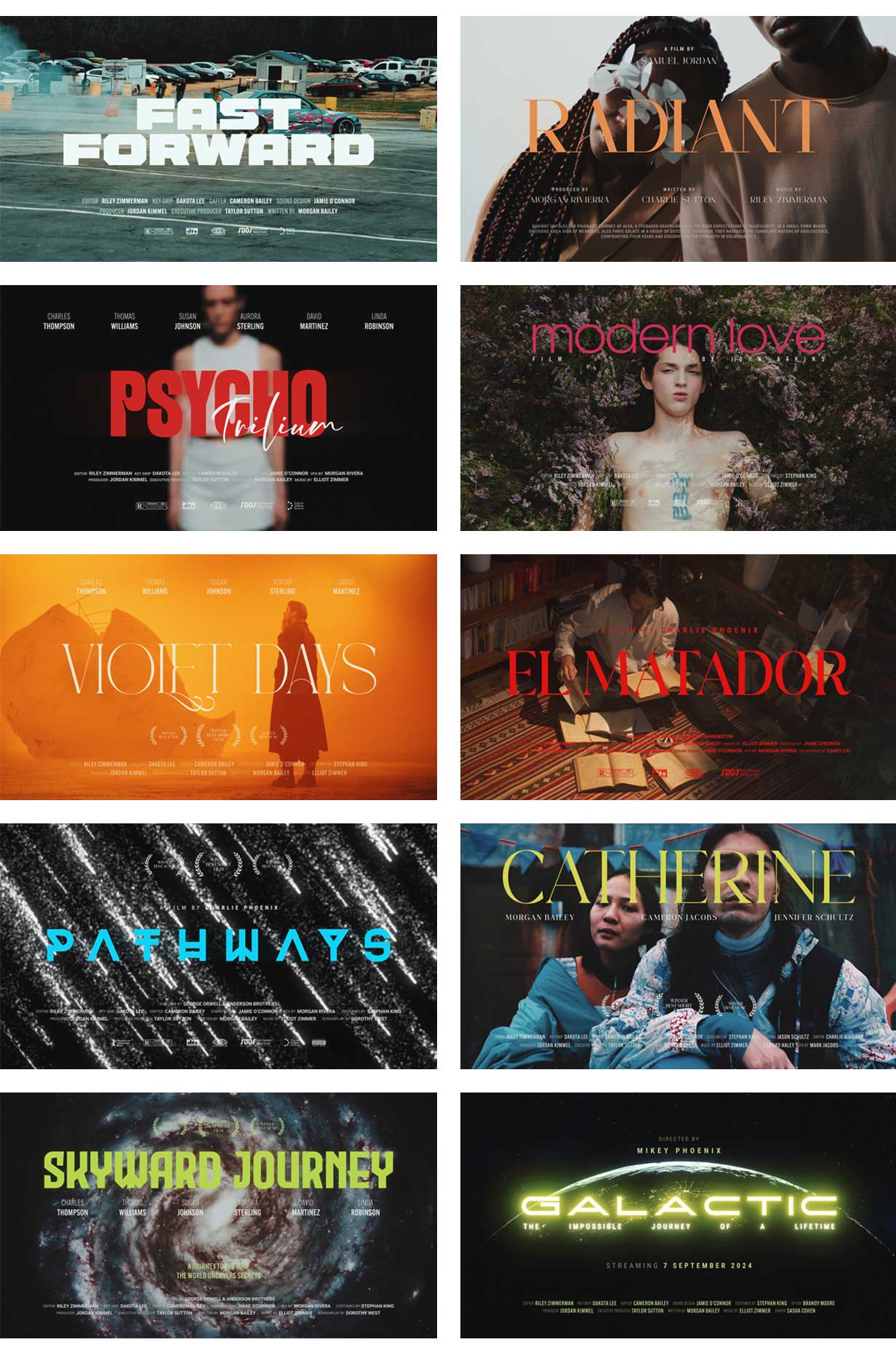 52个复古细腻电影美学故事感创意动态视觉海报封面标题动画AE/PR模板 Cinematic Titles 影视音频 sucaiwan.com