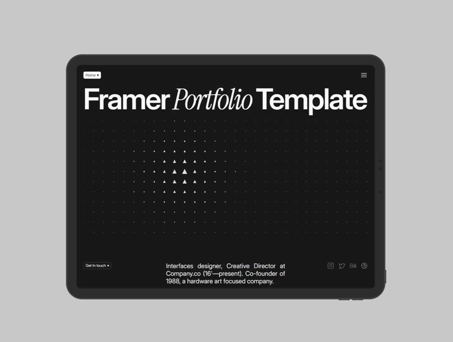 超酷暗黑系响应式作品集创意机构网站用户界面WEB UI设计Figma模板素材 Operator – Framer Portfolio Template APP UI sucaiwan.com