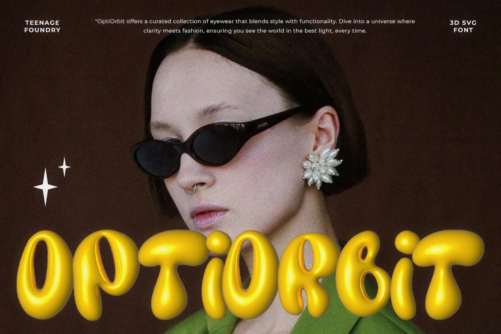 卡通趣味胖乎乎气球质感泡泡复古潮流Y2K风格PSAI英文字体安装包 Teenage Yellow Star — 3D SVG Font 设计素材 sucaiwan.com