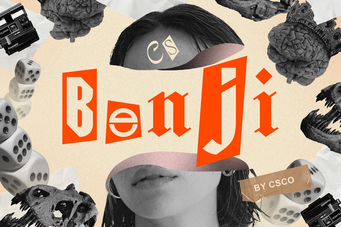 时尚拼贴艺术品牌音乐海报设计装饰英文字体安装包 Benji – Collage Font 设计素材 第1张-素材湾丨精选海外优质设计素材资源 时尚拼贴艺术品牌音乐海报设计装饰英文字体安装包 Benji – Collage Font 设计素材 sucaiwan.com
