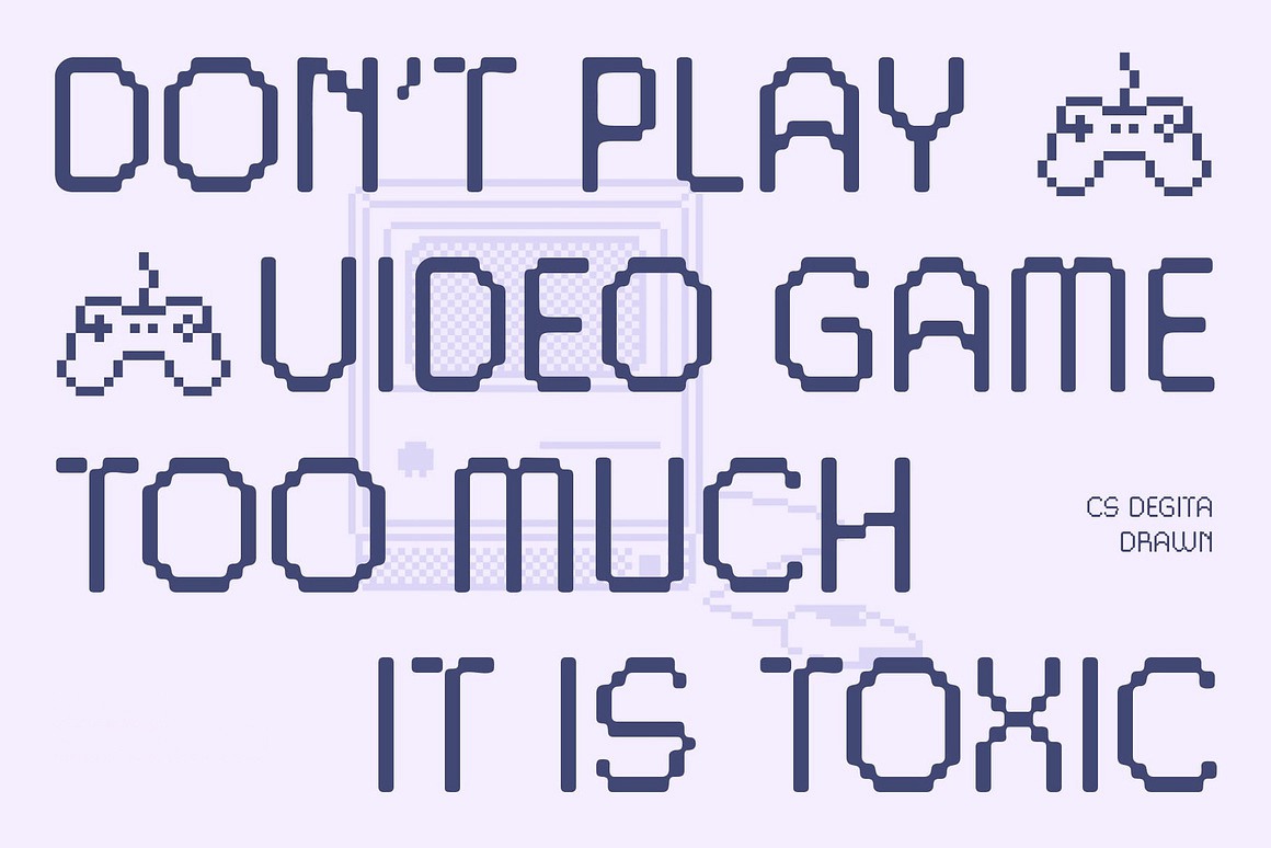 复古俏皮像素风品牌推广游戏设计装饰英文字体安装包 Degita Drawn 设计素材 第3张-素材湾丨精选海外优质设计素材资源 复古俏皮像素风品牌推广游戏设计装饰英文字体安装包 Degita Drawn 设计素材 sucaiwan.com