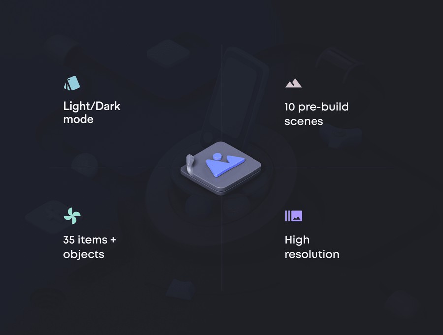 45款未来科技电脑手机手表游戏手柄3D插图图标Blender/Figma/PNG格式素材 Nudge Vol.1 – Isometric Illustration 图标素材 sucaiwan.com