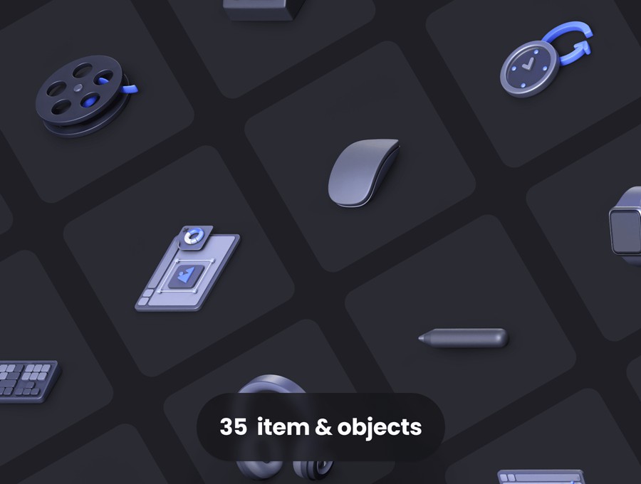 45款未来科技电脑手机手表游戏手柄3D插图图标Blender/Figma/PNG格式素材 Nudge Vol.1 – Isometric Illustration 图标素材 sucaiwan.com