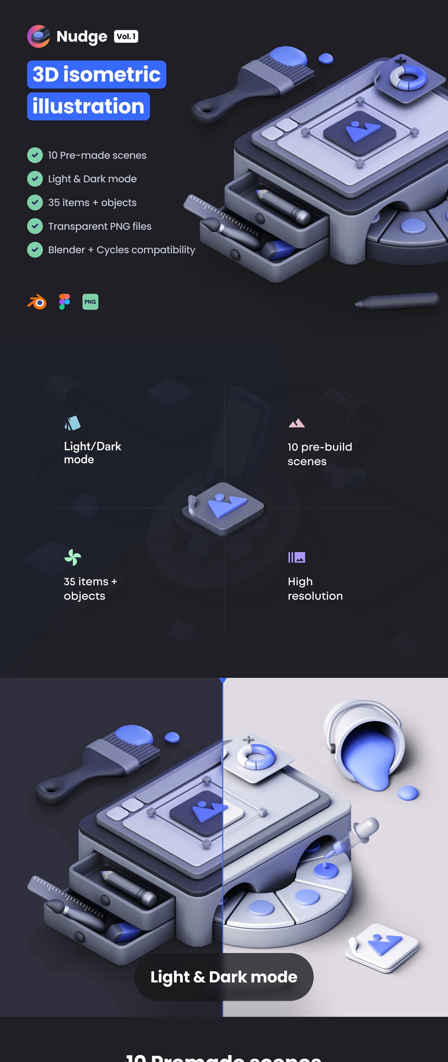 45款未来科技电脑手机手表游戏手柄3D插图图标Blender/Figma/PNG格式素材 Nudge Vol.1 – Isometric Illustration 图标素材 sucaiwan.com