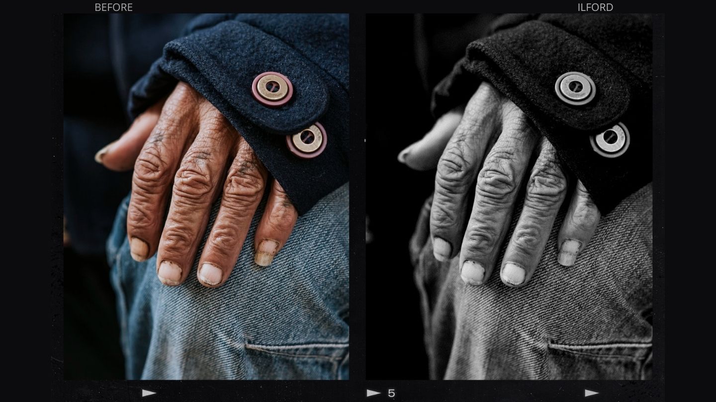 高级黑白效果电影美学胶片颗粒模拟城市人文扫街肖像照片调色Lightroom&Capture one预设 HelloPresets Ilford HP Lightroom Presets/ Capture One Styles 插件预设 sucaiwan.com