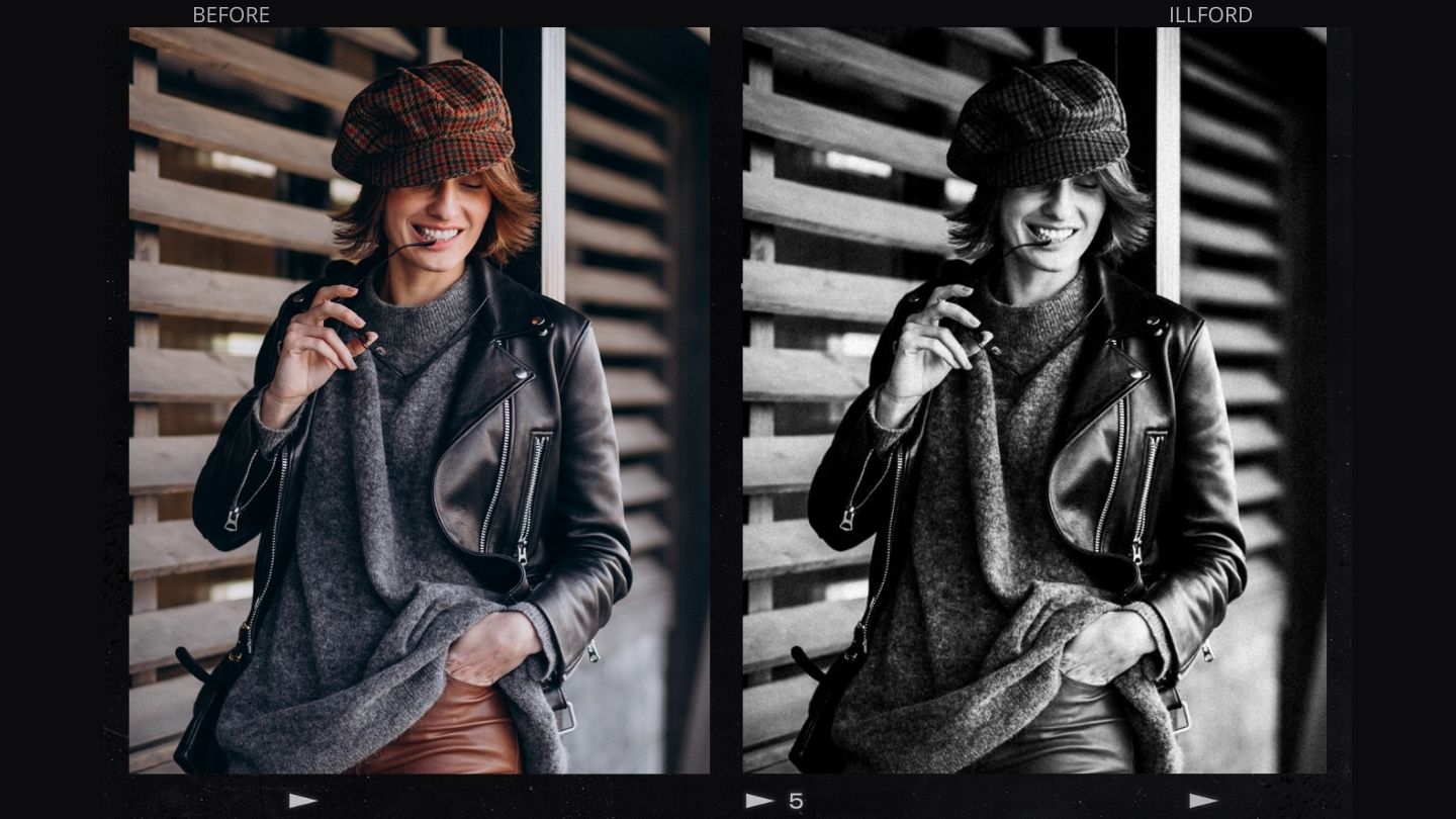 高级黑白效果电影美学胶片颗粒模拟城市人文扫街肖像照片调色Lightroom&Capture one预设 HelloPresets Ilford HP Lightroom Presets/ Capture One Styles 插件预设 sucaiwan.com