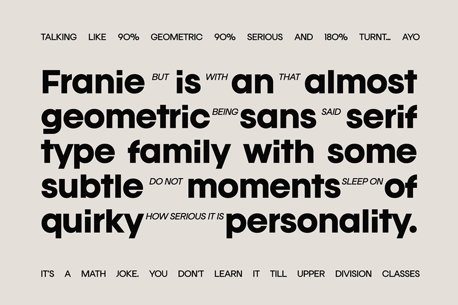 现代高级精美潮流几何风格无衬线时尚PSAI西文英文字体安装包 Franie Geometric Sans Family 设计素材 sucaiwan.com