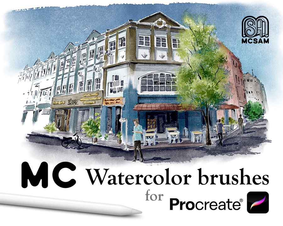 逼真水墨水彩艺术绘画procreate画笔笔刷纸张画布设计素材 MC Watercolor Brushes for Procreate 笔刷资源 第1张-素材湾丨精选海外优质设计素材资源 逼真水墨水彩艺术绘画procreate画笔笔刷纸张画布设计素材 MC Watercolor Brushes for Procreate 笔刷资源 sucaiwan.com