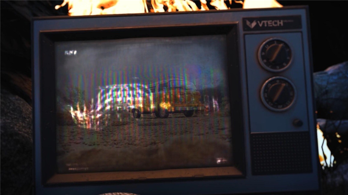 AE/PR模板：热门复古做旧TV电视着火3D实物场景特写VHS故障风格开场片头模板 , sucaiwan.com