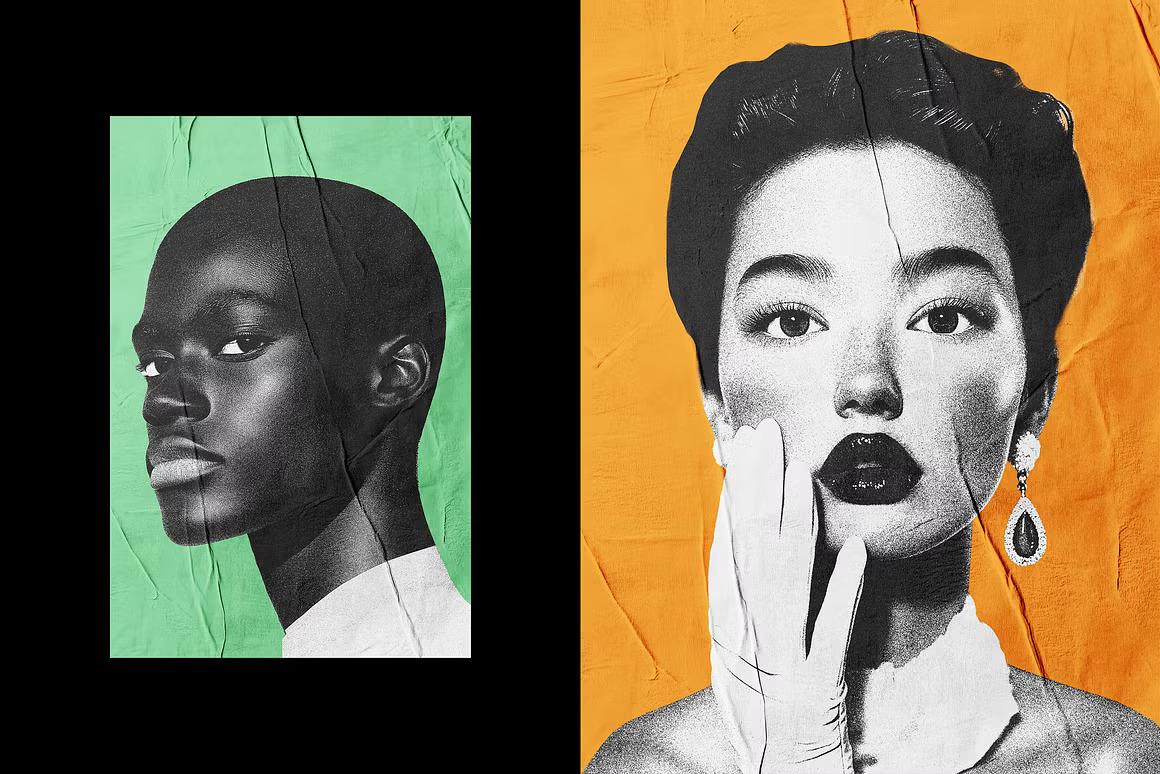 褶皱做旧墙贴胶合Riso打印照片效果ps特效滤镜样机 Glued Paper Risograph Photo Effect 插件预设 第4张-素材湾丨精选海外优质设计素材资源 褶皱做旧墙贴胶合Riso打印照片效果ps特效滤镜样机 Glued Paper Risograph Photo Effect 插件预设 sucaiwan.com