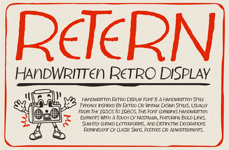 英文字体:复古时尚怀旧品牌杂志婚礼徽标设计手写字体安装包 Retern - Handwritten Retro Display , 第1张-素材湾丨精选海外优质设计素材资源 英文字体:复古时尚怀旧品牌杂志婚礼徽标设计手写字体安装包 Retern - Handwritten Retro Display , sucaiwan.com