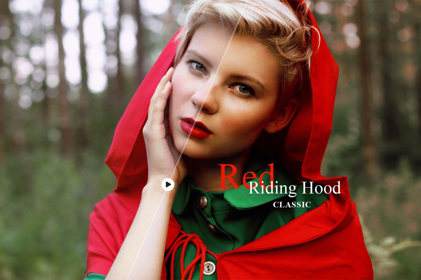 时尚暖色调户外肖像摄影电影效果 Ps调色动作模版 Red Riding Hood – Cinematic Photoshop Action 插件预设 sucaiwan.com