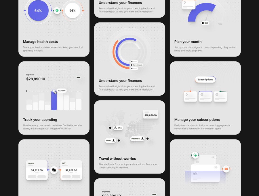 20款多功能APP网站用户界面设计UI卡片Figma格式素材 UI Card Illustration APP UI sucaiwan.com