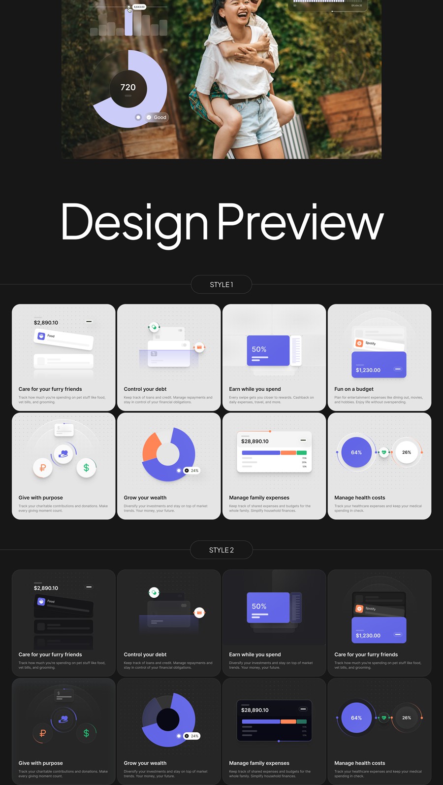 20款多功能APP网站用户界面设计UI卡片Figma格式素材 UI Card Illustration APP UI sucaiwan.com