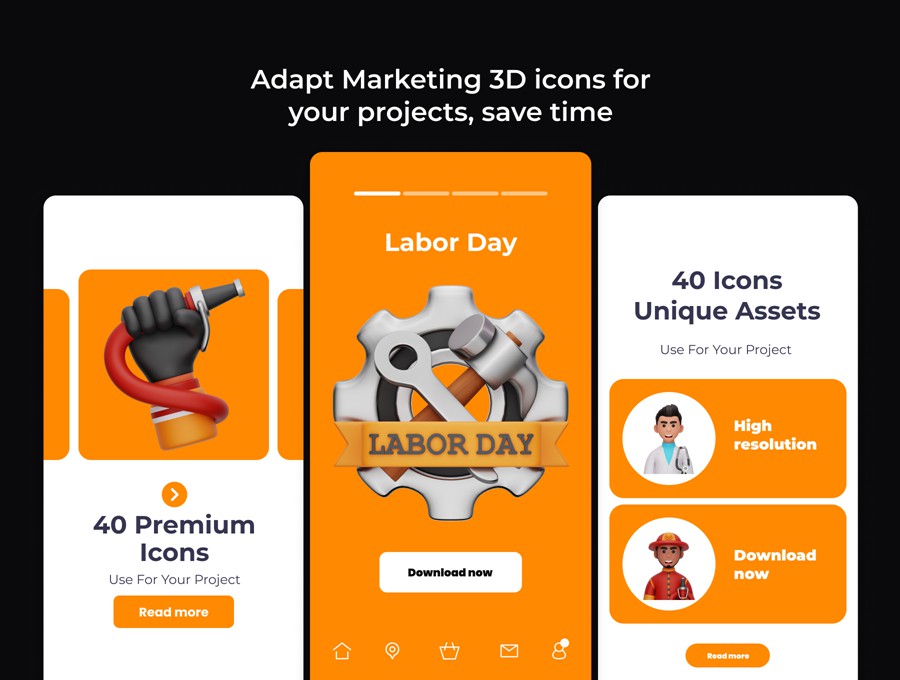 40款3D立体劳动节青年工人人物头像工作手势Icon插画插图PNG免扣模型设计套装Labor Day 3D Illustration Pack 图标素材 第3张-素材湾丨精选海外优质设计素材资源 40款3D立体劳动节青年工人人物头像工作手势Icon插画插图PNG免扣模型设计套装Labor Day 3D Illustration Pack 图标素材 sucaiwan.com