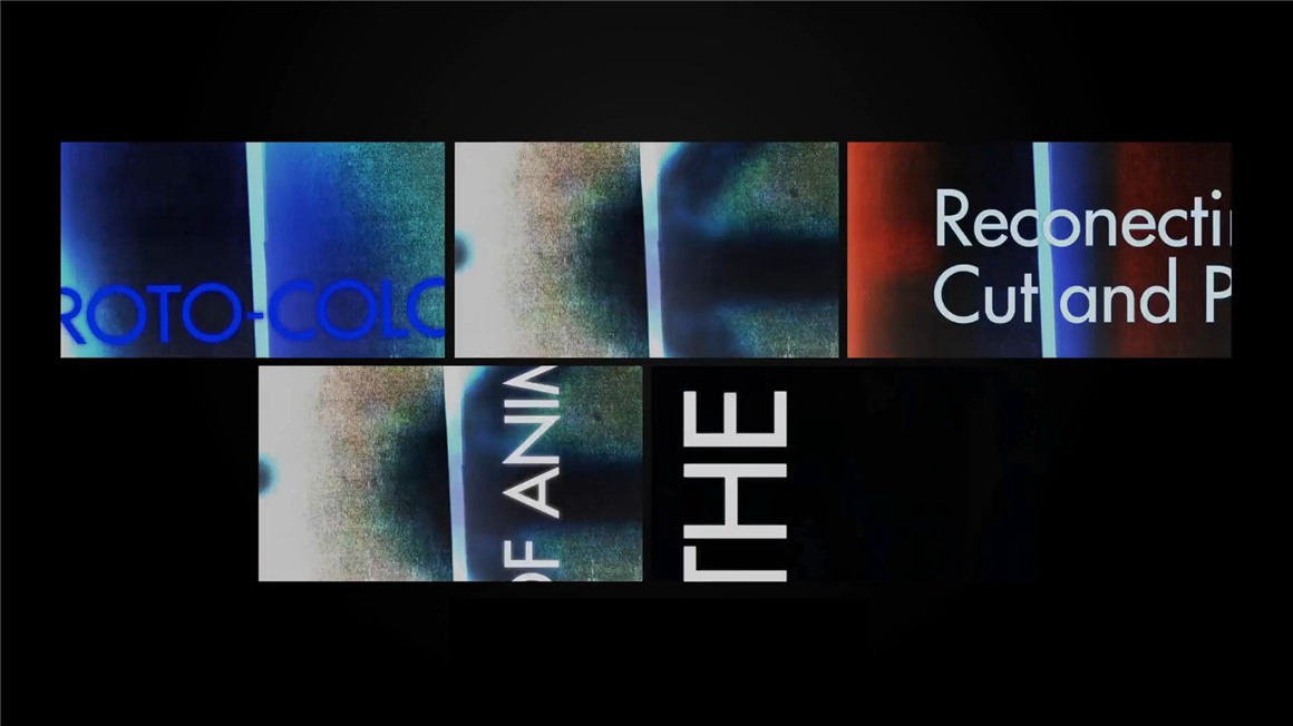 达芬奇模板：复古胶片闪烁手写字母符号引线几何剪切排版无缝过渡 , sucaiwan.com