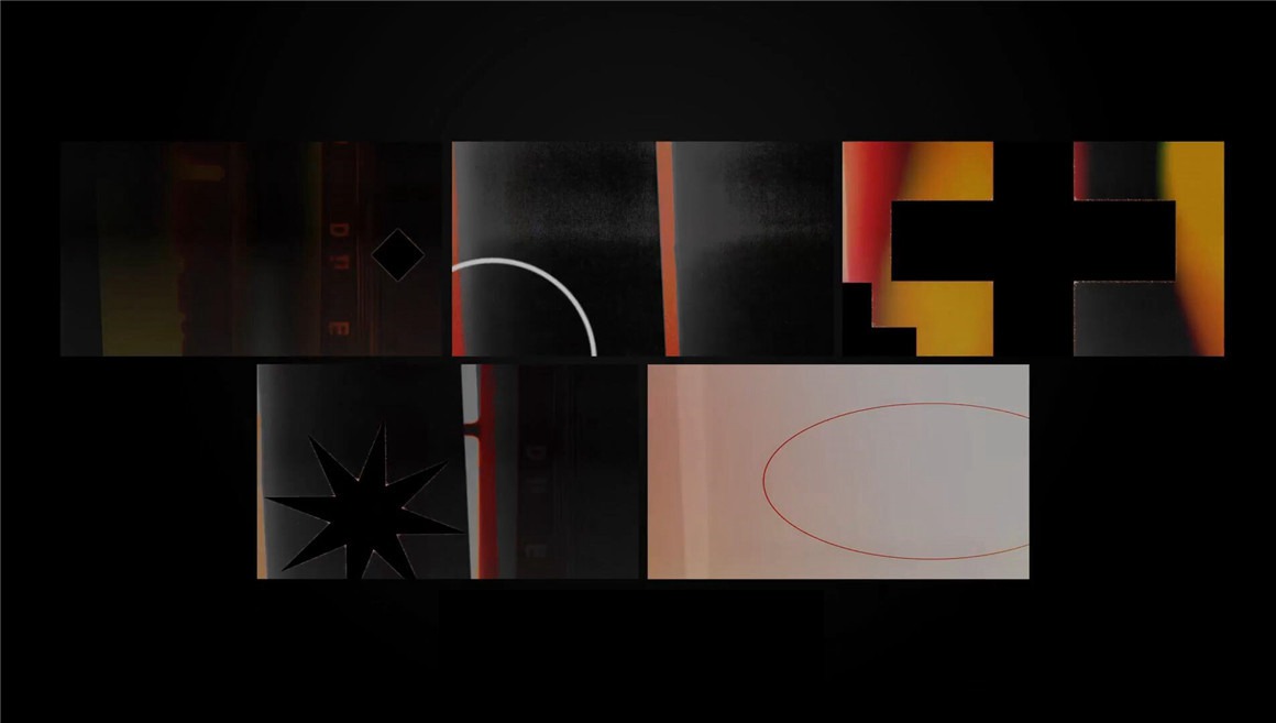 达芬奇模板：复古胶片闪烁手写字母符号引线几何剪切排版无缝过渡 , sucaiwan.com