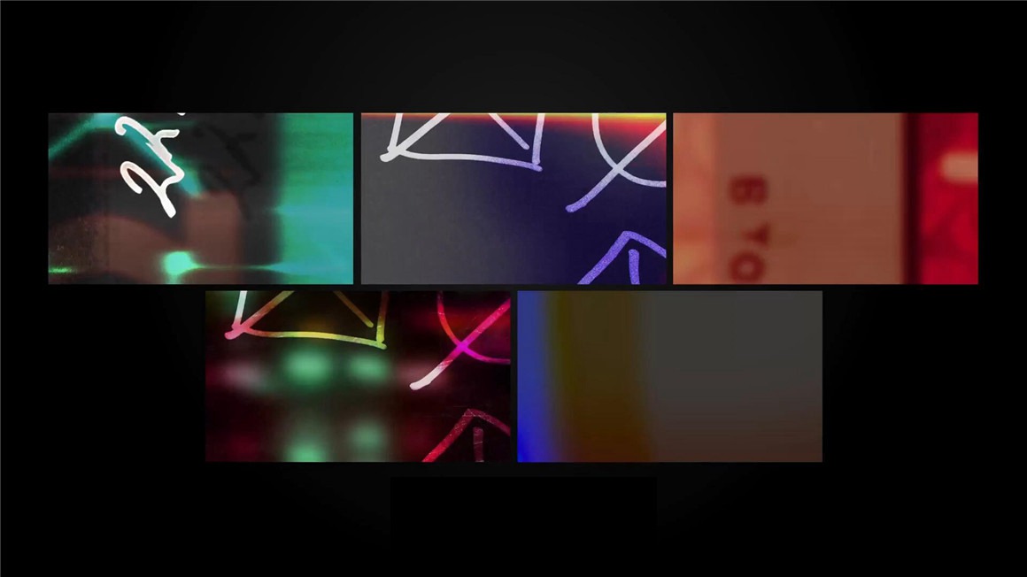 达芬奇模板：复古胶片闪烁手写字母符号引线几何剪切排版无缝过渡 , sucaiwan.com