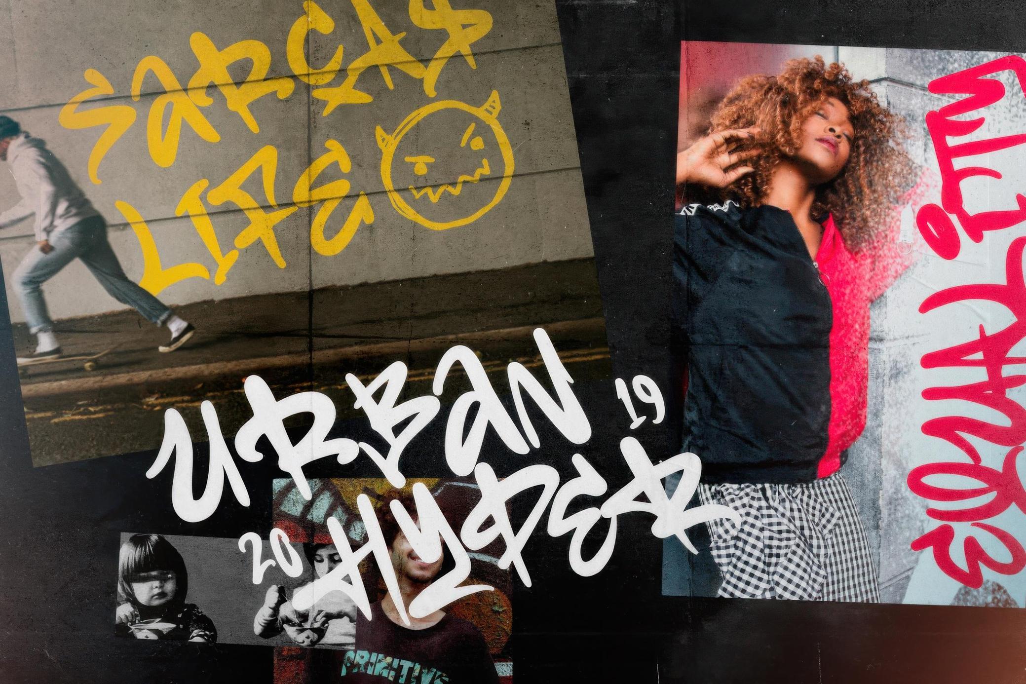 Black Discord — Graffiti Font 一种前卫大胆街头艺术涂鸦字体 设计素材 sucaiwan.com