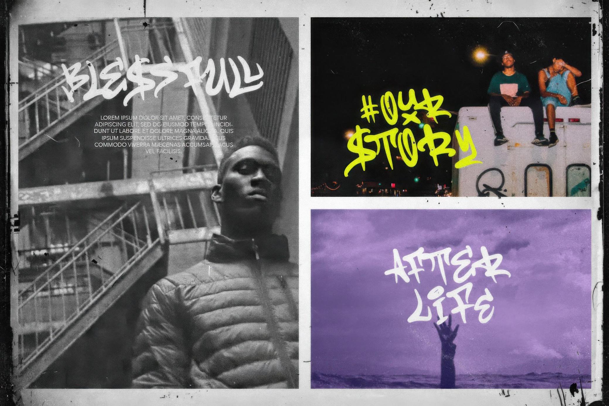 Black Discord — Graffiti Font 一种前卫大胆街头艺术涂鸦字体 设计素材 sucaiwan.com