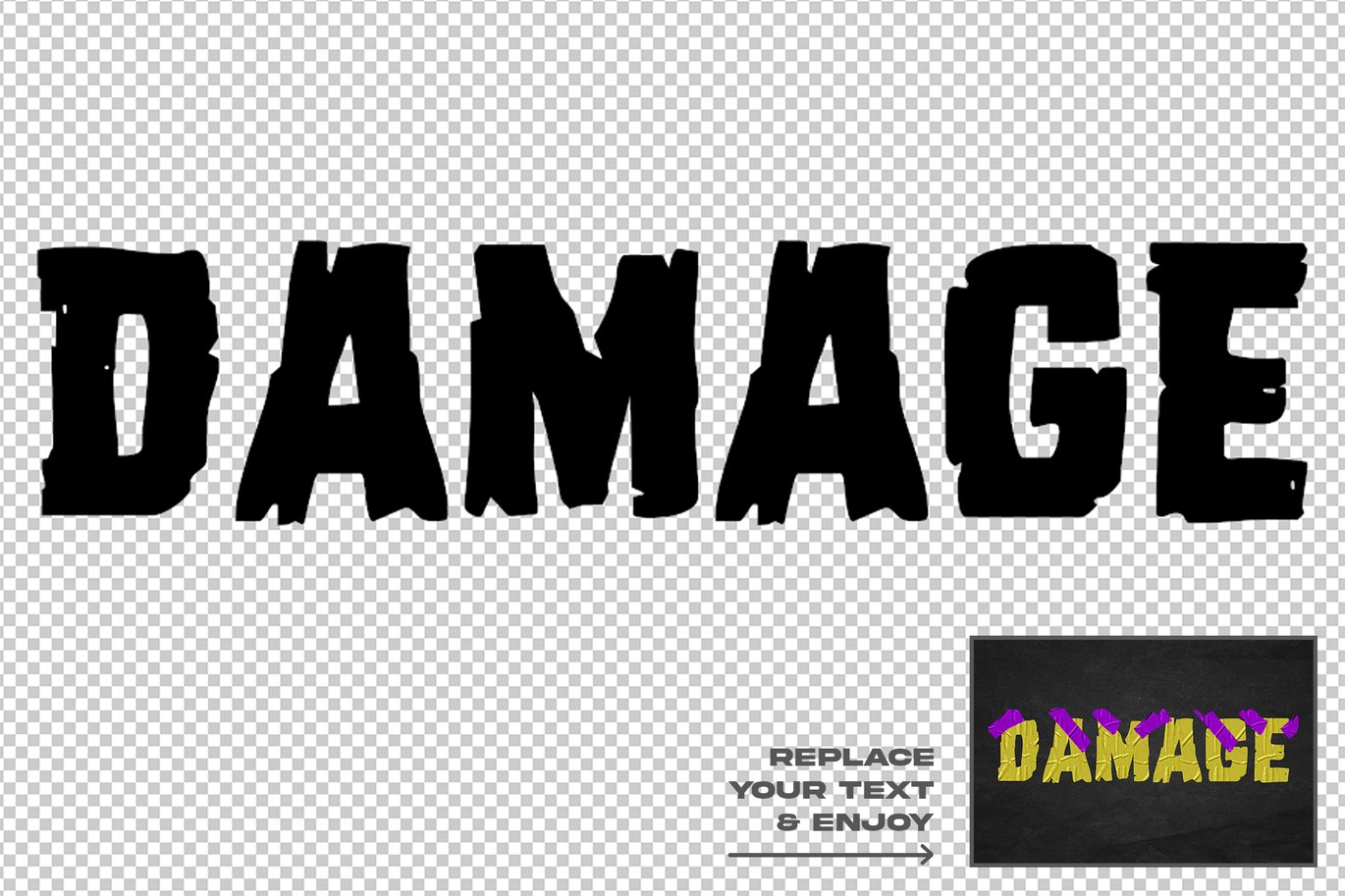 褶皱塑料胶带拼贴DIY刻字效果ps文本特效样机 Duct Tape Text Effect Layer Style Set 插件预设 sucaiwan.com