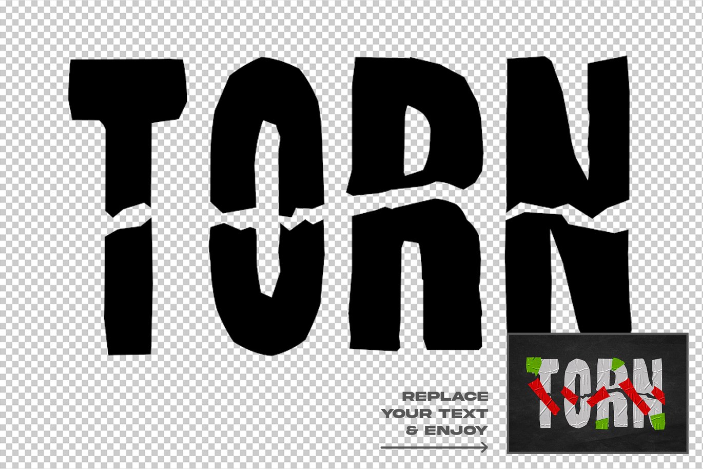 褶皱塑料胶带拼贴DIY刻字效果ps文本特效样机 Duct Tape Text Effect Layer Style Set 插件预设 sucaiwan.com