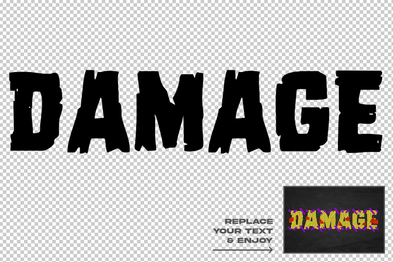 褶皱塑料胶带拼贴DIY刻字效果ps文本特效样机 Duct Tape Text Effect Layer Style Set 插件预设 sucaiwan.com