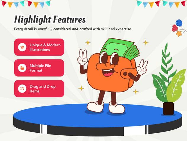 可爱卡通趣味拟人化吉祥物手绘插画AI矢量设计素材 Cute Shopping Mascot Illustration 图片素材 sucaiwan.com