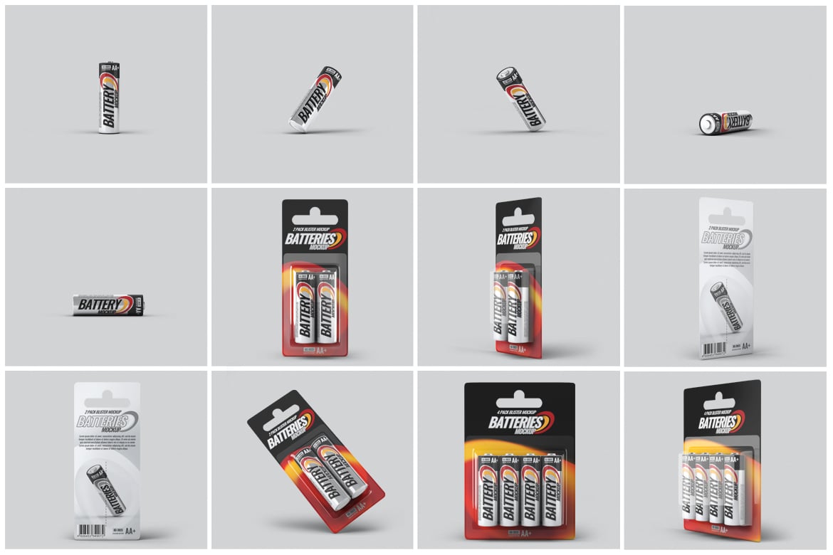 15款真实5号干电池包装盒包装罩设计展示效果图PS贴图样机模板 Battery Blister Pack Mock-Up 样机素材 第2张-素材湾丨精选海外优质设计素材资源 15款真实5号干电池包装盒包装罩设计展示效果图PS贴图样机模板 Battery Blister Pack Mock-Up 样机素材 sucaiwan.com