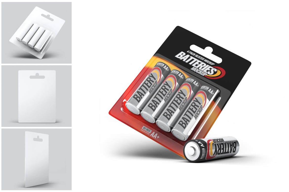 15款真实5号干电池包装盒包装罩设计展示效果图PS贴图样机模板 Battery Blister Pack Mock-Up 样机素材 第7张-素材湾丨精选海外优质设计素材资源 15款真实5号干电池包装盒包装罩设计展示效果图PS贴图样机模板 Battery Blister Pack Mock-Up 样机素材 sucaiwan.com