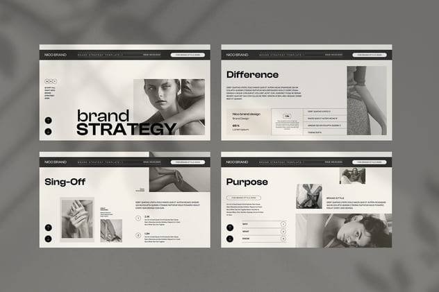 现代简约品牌营销策划演示文稿设计ppt+keynote模板 Brand Strategy PowerPoint+Keynote Template 幻灯图表 sucaiwan.com