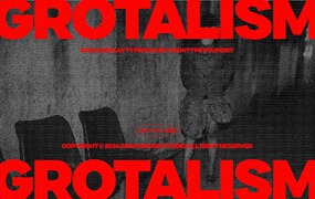 极简主义杂志电影标题包装设计无衬线英文字体安装包 Grotalism
