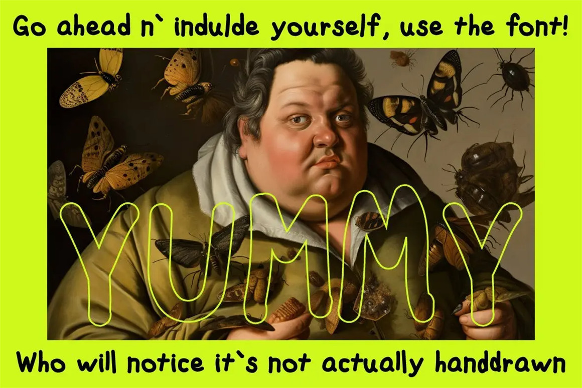 英文字体：复古欧式巴洛克手写扭曲粗糙笔迹墨迹涂鸦字体 Komique Sans Font , sucaiwan.com