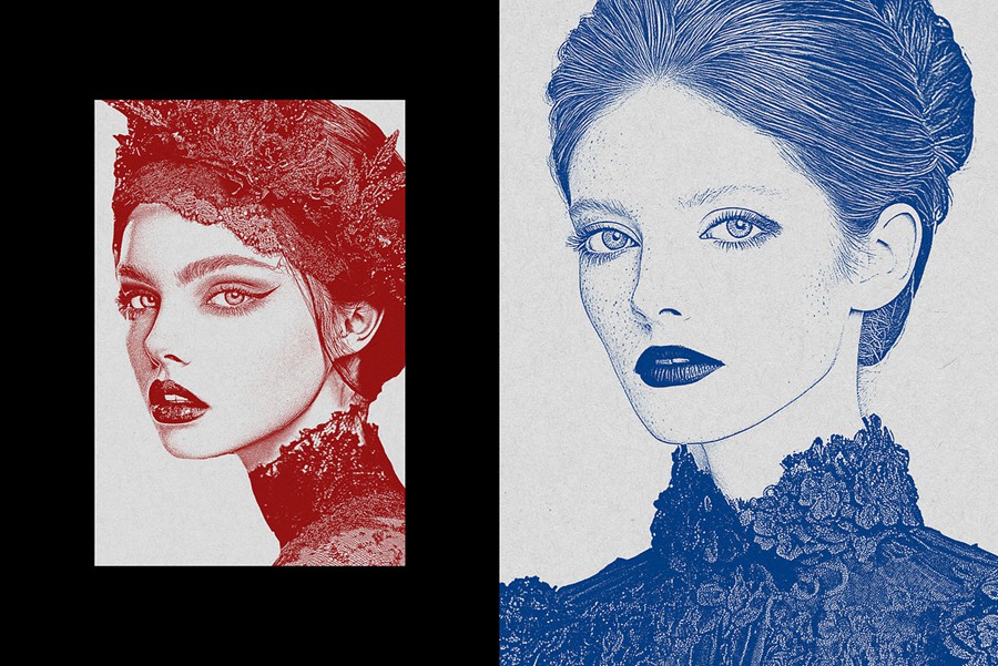 老式粒状彩色打印复印照片效果ps滤镜样机 Color Print Photo Effect 插件预设 sucaiwan.com