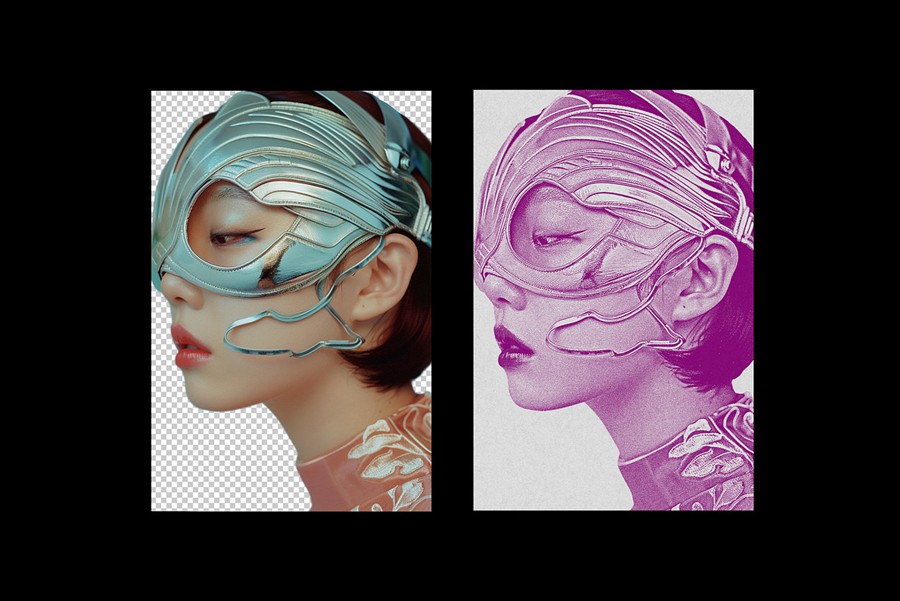 老式粒状彩色打印复印照片效果ps滤镜样机 Color Print Photo Effect 插件预设 sucaiwan.com