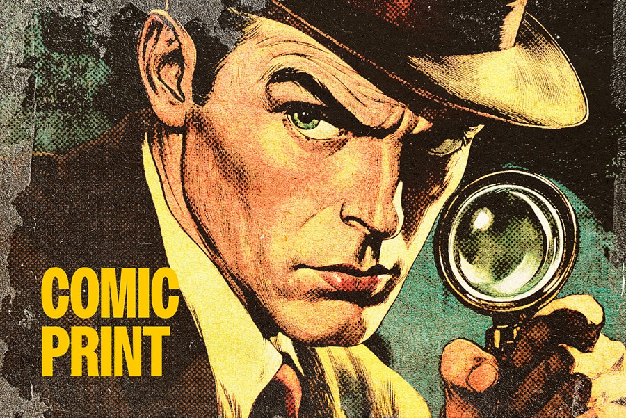 复古半色调riso复印打印漫画照片效果ps滤镜样机 Retro Comics Photo Effect 插件预设 sucaiwan.com