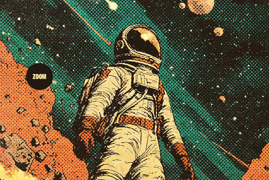 复古半色调riso复印打印漫画照片效果ps滤镜样机 Retro Comics Photo Effect 插件预设 sucaiwan.com