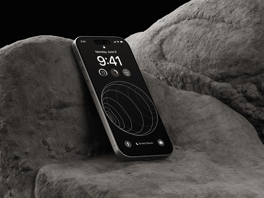 8款高级工业风水泥风格场景苹果iPhone 16 Pro手机UI设计展示贴图Figma样机模板 iPhone 16 Pro Mockups Vol.02 样机素材 sucaiwan.com