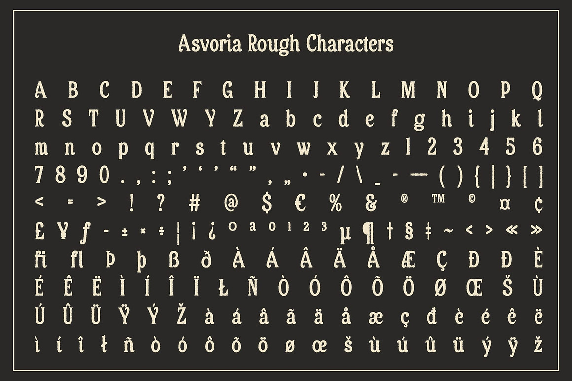 复古优雅品牌海报包装徽标设计衬线英文字体安装包 Asvoria Rough 设计素材 sucaiwan.com
