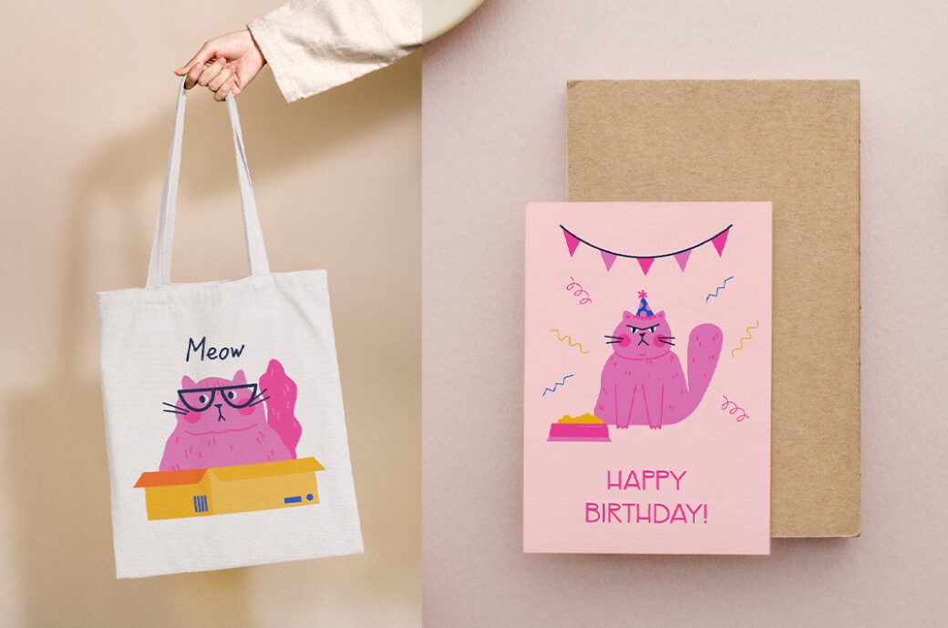 CATS | Clipart + Patterns 100个动物猫和装饰剪贴画纺织周边设计PNG/AI矢量图案插图 图片素材 sucaiwan.com