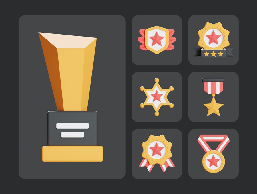 25款质感3D立体胜利徽章徽标奖杯图标Icons设计Blender/PNG格式素材 Victory Awards 3d Icon Illustration 图标素材 第5张-素材湾丨精选海外优质设计素材资源 25款质感3D立体胜利徽章徽标奖杯图标Icons设计Blender/PNG格式素材 Victory Awards 3d Icon Illustration 图标素材 sucaiwan.com