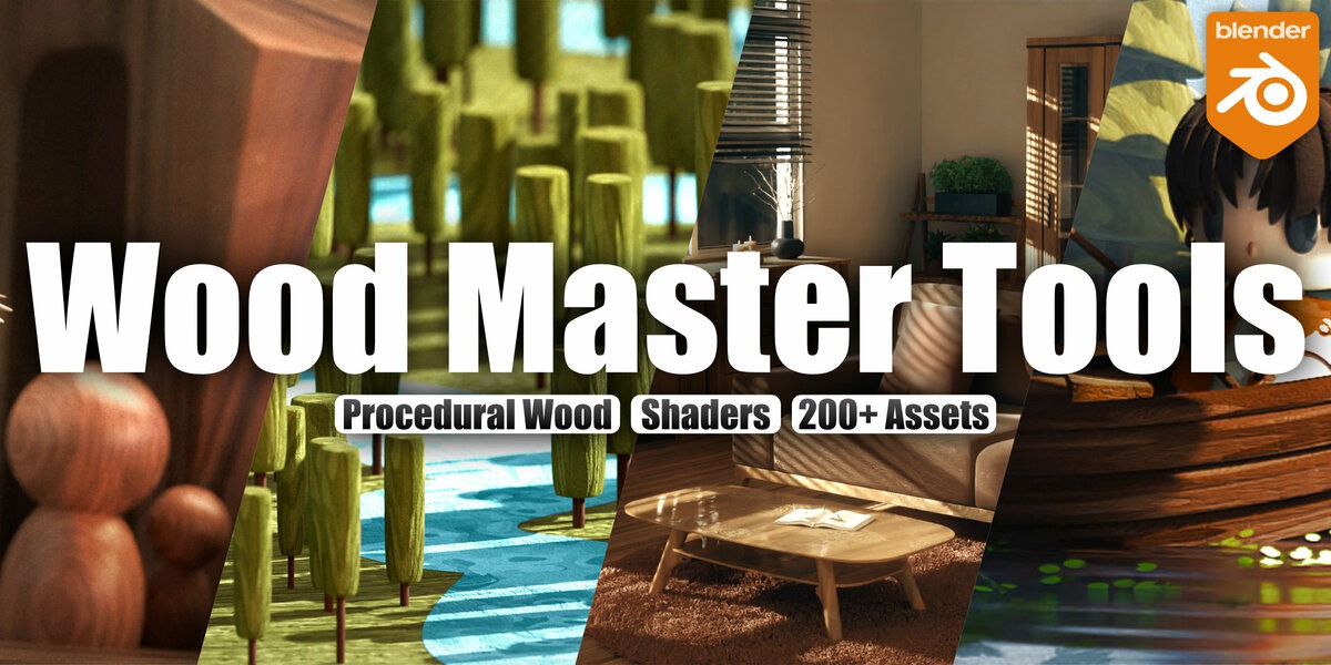 Blender 200+组专业木纹木质材质着色器资产预设素材 Wood Master Tools – Procedural Wood, Shaders 200+ Assets 插件预设 第1张-素材湾丨精选海外优质设计素材资源 Blender 200+组专业木纹木质材质着色器资产预设素材 Wood Master Tools – Procedural Wood, Shaders 200+ Assets 插件预设 sucaiwan.com