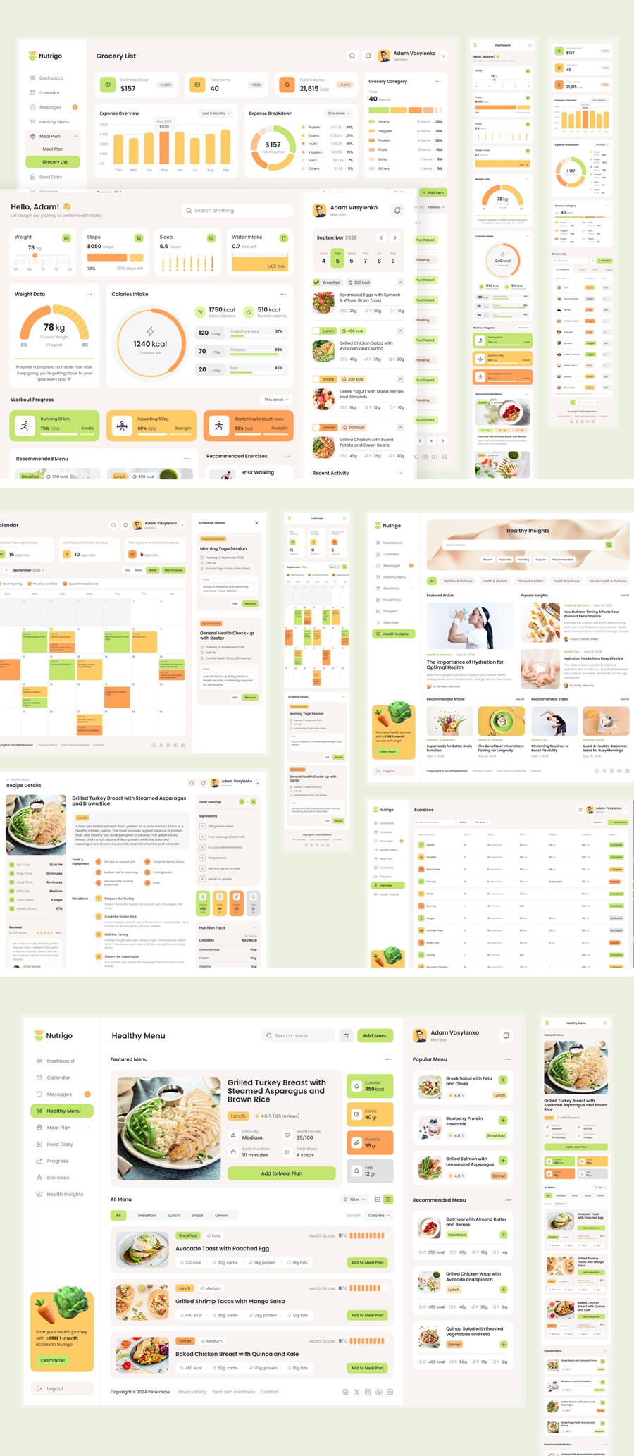 时尚响应式营养饮食膳食健康减肥计划数据仪表盘WEB UI界面设计Figma模板素材 Nutrigo – Health Nutrition and Diet Admin Dashboard APP UI 第7张-素材湾丨精选海外优质设计素材资源 时尚响应式营养饮食膳食健康减肥计划数据仪表盘WEB UI界面设计Figma模板素材 Nutrigo – Health Nutrition and Diet Admin Dashboard APP UI sucaiwan.com