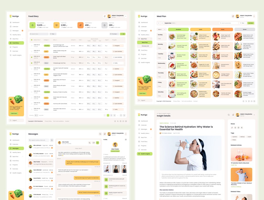 时尚响应式营养饮食膳食健康减肥计划数据仪表盘WEB UI界面设计Figma模板素材 Nutrigo – Health Nutrition and Diet Admin Dashboard APP UI 第6张-素材湾丨精选海外优质设计素材资源 时尚响应式营养饮食膳食健康减肥计划数据仪表盘WEB UI界面设计Figma模板素材 Nutrigo – Health Nutrition and Diet Admin Dashboard APP UI sucaiwan.com