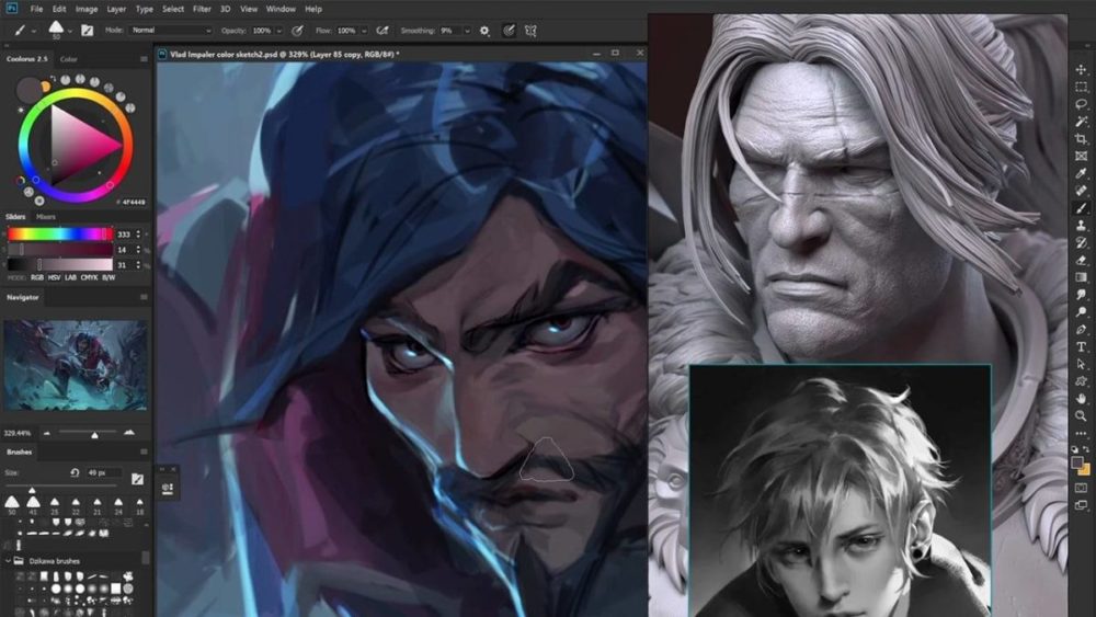 Ps游戏卡通人物角色手绘插画绘画全流程视频教程(无配音)+笔刷素材套装 Vlad the Impaler Splash Art. Complete process + Brushes + Extras 笔刷资源 第4张-素材湾丨精选海外优质设计素材资源 Ps游戏卡通人物角色手绘插画绘画全流程视频教程(无配音)+笔刷素材套装 Vlad the Impaler Splash Art. Complete process + Brushes + Extras 笔刷资源 sucaiwan.com