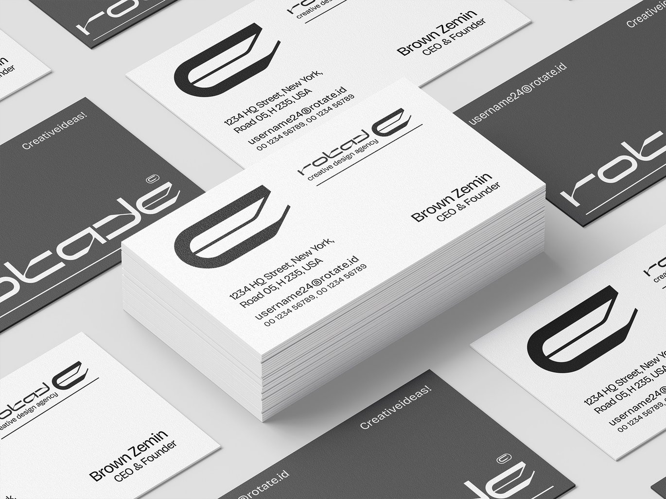 简约商务名片卡片Vi设计展示效果图PS贴图样机模板素材 Minimal Business Card Branding Mockup 样机素材 sucaiwan.com