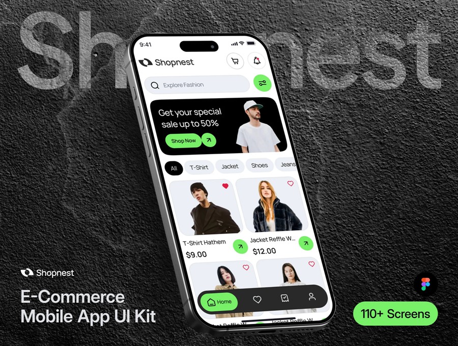 110+屏时尚双配色时装服装电商商城购物APP UI界面设计Figma模板套件素材 Shopnest – Ecommerce Mobile App UI Kit APP UI 第1张-素材湾丨精选海外优质设计素材资源 110+屏时尚双配色时装服装电商商城购物APP UI界面设计Figma模板套件素材 Shopnest – Ecommerce Mobile App UI Kit APP UI sucaiwan.com